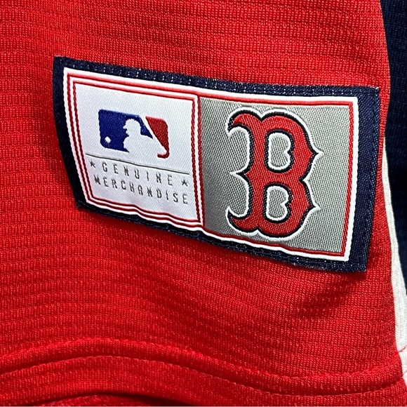 Majestic Boston Red Sox Shirt Jersey Mens Large Red Blue Embroidered MLB. - Picture 8 of 13